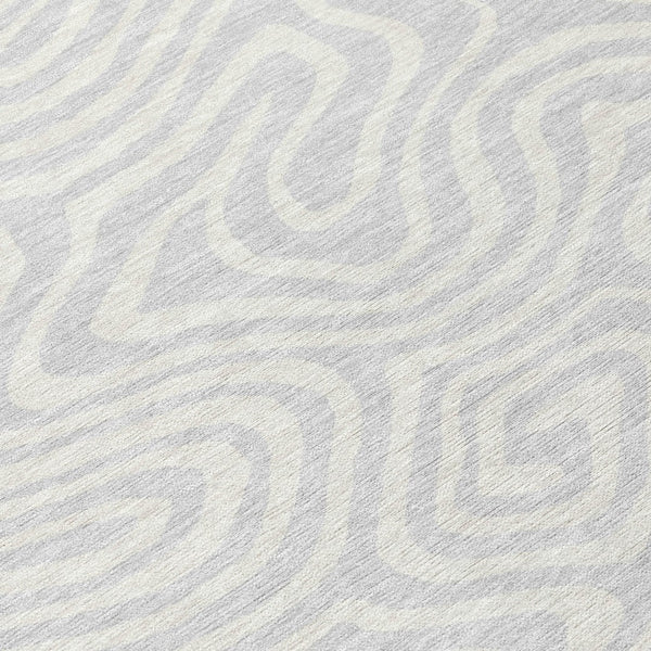 Homeroots 3' Artichoke Green Abstract Washable Area Rug For Indoor And Outdoor Spaces - Durable And Stylish 8' Round Polyester 599012