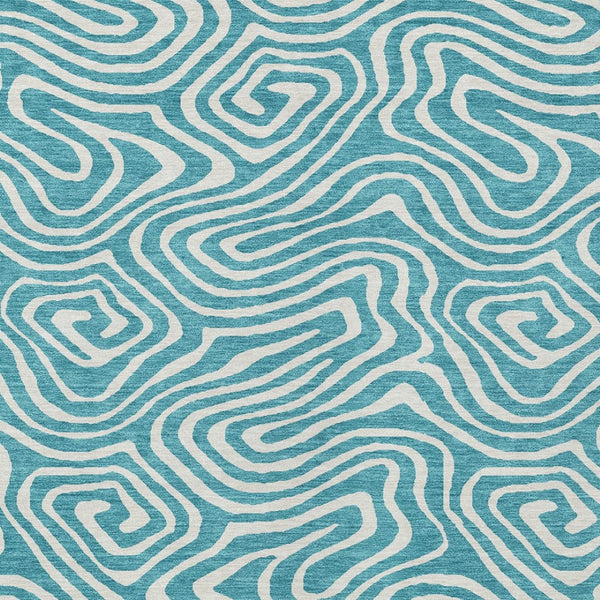 Homeroots 3' Artichoke Green Abstract Washable Area Rug For Indoor And Outdoor Spaces - Durable And Stylish 3' X 5' Polyester 599016