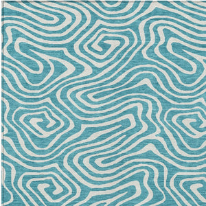 Homeroots 3' Artichoke Green Abstract Washable Area Rug For Indoor And Outdoor Spaces - Durable And Stylish 8' X 10' Polyester 599019
