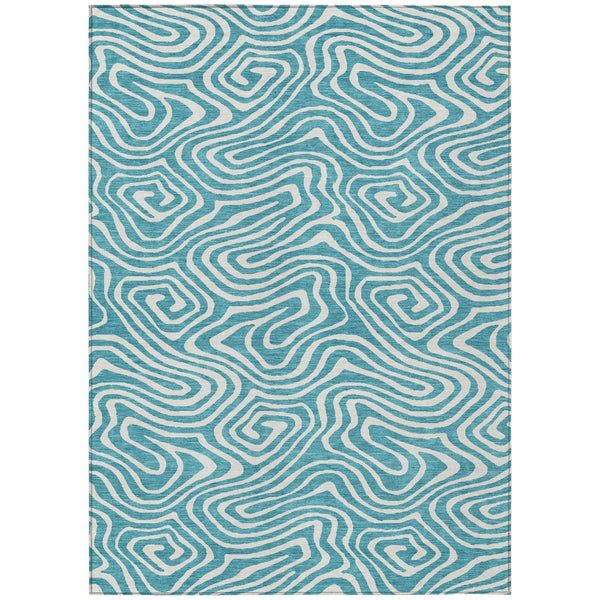 Homeroots 3' Artichoke Green Abstract Washable Area Rug For Indoor And Outdoor Spaces - Durable And Stylish 10' X 14' Polyester 599021