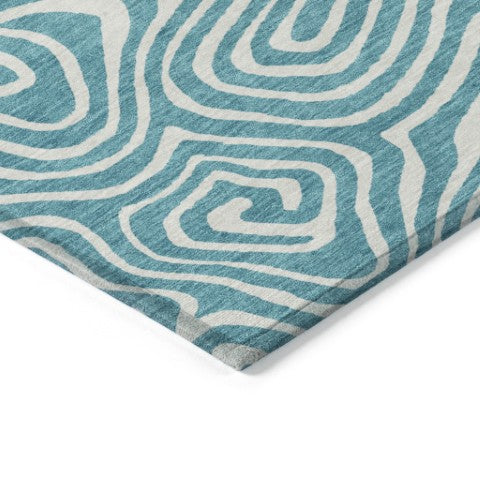 Homeroots 3' Artichoke Green Abstract Washable Area Rug For Indoor And Outdoor Spaces - Durable And Stylish 10' X 14' Polyester 599021
