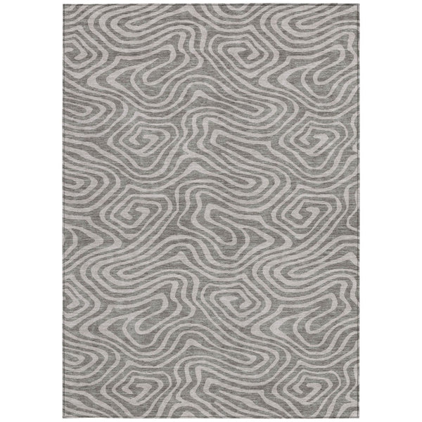 Homeroots 3' Artichoke Green Abstract Washable Area Rug For Indoor And Outdoor Spaces - Durable And Stylish 3' X 5' Polyester 599022