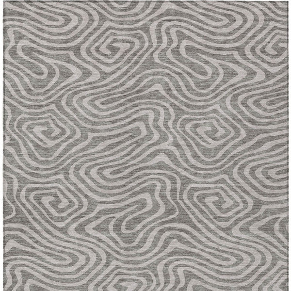 Homeroots 3' Artichoke Green Abstract Washable Area Rug For Indoor And Outdoor Spaces - Durable And Stylish 5' X 8' Polyester 599023