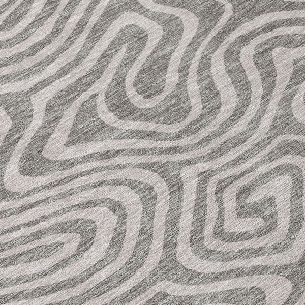 Homeroots 3' Artichoke Green Abstract Washable Area Rug For Indoor And Outdoor Spaces - Durable And Stylish 8' Round Polyester 599024