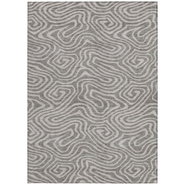 Homeroots 3' Artichoke Green Abstract Washable Area Rug For Indoor And Outdoor Spaces - Durable And Stylish 9' X 12' Polyester 599026