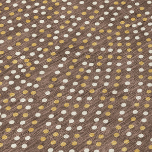 Homeroots 3' Stylish Brown Gold And Ivory Polka Dot Washable Area Rug For Indoor And Outdoor Spaces 3' X 5' Polyester 599028