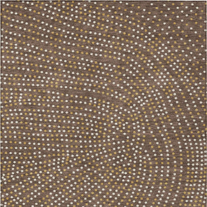 Homeroots 3' Stylish Brown Gold And Ivory Polka Dot Washable Area Rug For Indoor And Outdoor Spaces 8' X 10' Polyester 599031