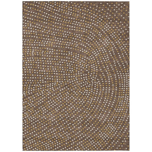 HomeRoots 5' Durable Polka Dot Area Rug in Brown, Gold & Ivory - Washable for Indoor & Outdoor Spaces 8' X 10' 599031
