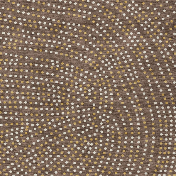 Homeroots 3' Stylish Brown Gold And Ivory Polka Dot Washable Area Rug For Indoor And Outdoor Spaces 9' X 12' Polyester 599032