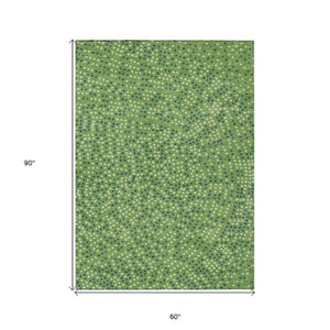 Homeroots 3' Stylish Brown Gold And Ivory Polka Dot Washable Area Rug For Indoor And Outdoor Spaces 5' X 8' Polyester 599035