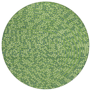 HomeRoots 5' Vibrant Polka Dot Indoor Outdoor Area Rug - Stain Resistant, Machine Washable, Durable & Cheerful Design 8' Round 599036