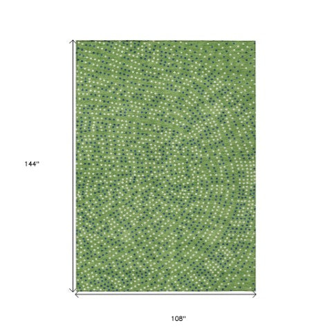 Homeroots 3' Stylish Brown Gold And Ivory Polka Dot Washable Area Rug For Indoor And Outdoor Spaces 9' X 12' Polyester 599038