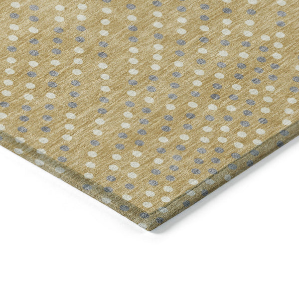 Homeroots 3' Stylish Brown Gold And Ivory Polka Dot Washable Area Rug For Indoor And Outdoor Spaces 5' X 8' Polyester 599041