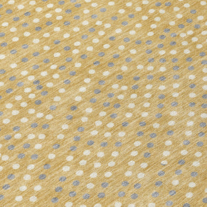 Homeroots 3' Stylish Brown Gold And Ivory Polka Dot Washable Area Rug For Indoor And Outdoor Spaces 8' Round Polyester 599042