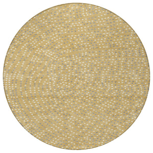 Homeroots 3' Stylish Brown Gold And Ivory Polka Dot Washable Area Rug For Indoor And Outdoor Spaces 8' Round Polyester 599042