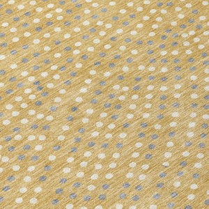 Homeroots 3' Stylish Brown Gold And Ivory Polka Dot Washable Area Rug For Indoor And Outdoor Spaces 8' X 10' Polyester 599043