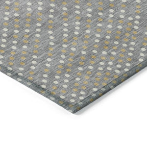 Homeroots 3' Stylish Brown Gold And Ivory Polka Dot Washable Area Rug For Indoor And Outdoor Spaces 5' X 8' Polyester 599047