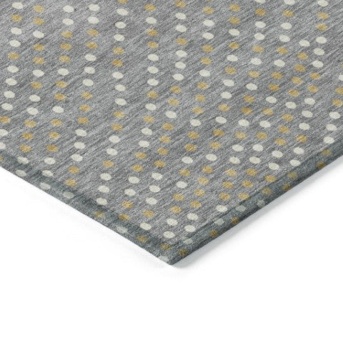 Homeroots 3' Stylish Brown Gold And Ivory Polka Dot Washable Area Rug For Indoor And Outdoor Spaces 5' X 8' Polyester 599047