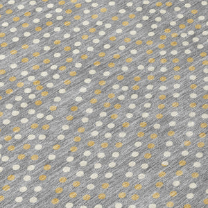 Homeroots 3' Stylish Brown Gold And Ivory Polka Dot Washable Area Rug For Indoor And Outdoor Spaces 8' Round Polyester 599048