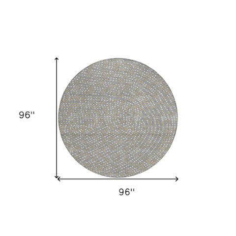 Homeroots 3' Stylish Brown Gold And Ivory Polka Dot Washable Area Rug For Indoor And Outdoor Spaces 8' Round Polyester 599048