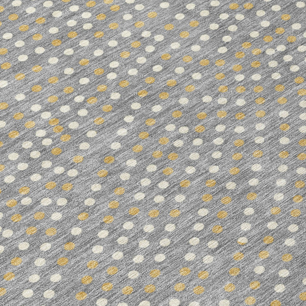 Homeroots 3' Stylish Brown Gold And Ivory Polka Dot Washable Area Rug For Indoor And Outdoor Spaces 8' X 10' Polyester 599049