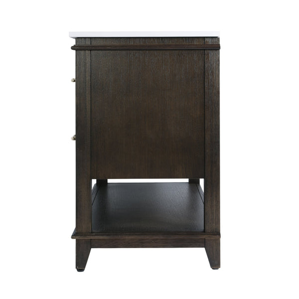 Butler Specialty Butler Reece 48" W Wood & Quartz Single Sink Bathroom Vanity – Rustic Elegance For Modern Spaces Coffee Mdf,Eucalyptus,Quartz,Pine,Ceramic,Plywood,Composite Wood,Veneer 5990508-butler