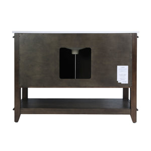 Butler Specialty Butler Reece 48" W Wood & Quartz Single Sink Bathroom Vanity – Rustic Elegance For Modern Spaces Coffee Mdf,Eucalyptus,Quartz,Pine,Ceramic,Plywood,Composite Wood,Veneer 5990508-butler