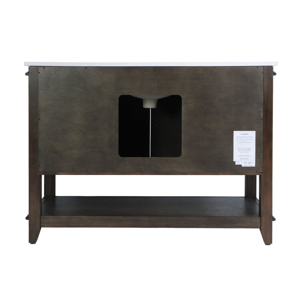 Butler Specialty Butler Reece 48" W Wood & Quartz Single Sink Bathroom Vanity – Rustic Elegance For Modern Spaces Coffee Mdf,Eucalyptus,Quartz,Pine,Ceramic,Plywood,Composite Wood,Veneer 5990508-butler