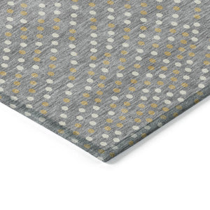 Homeroots 3' Stylish Brown Gold And Ivory Polka Dot Washable Area Rug For Indoor And Outdoor Spaces 9' X 12' Polyester 599050