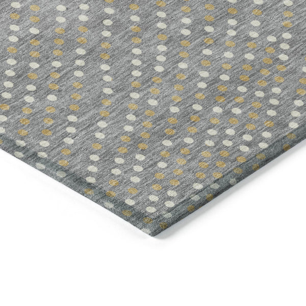 Homeroots 3' Stylish Brown Gold And Ivory Polka Dot Washable Area Rug For Indoor And Outdoor Spaces 9' X 12' Polyester 599050