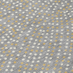 Homeroots 3' Stylish Brown Gold And Ivory Polka Dot Washable Area Rug For Indoor And Outdoor Spaces 10' X 14' Polyester 599051