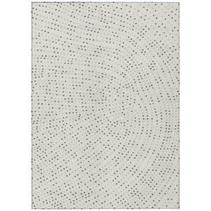 Homeroots 3' Stylish Brown Gold And Ivory Polka Dot Washable Area Rug For Indoor And Outdoor Spaces 3' X 5' Polyester 599052