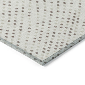 Homeroots 3' Stylish Brown Gold And Ivory Polka Dot Washable Area Rug For Indoor And Outdoor Spaces 3' X 5' Polyester 599052