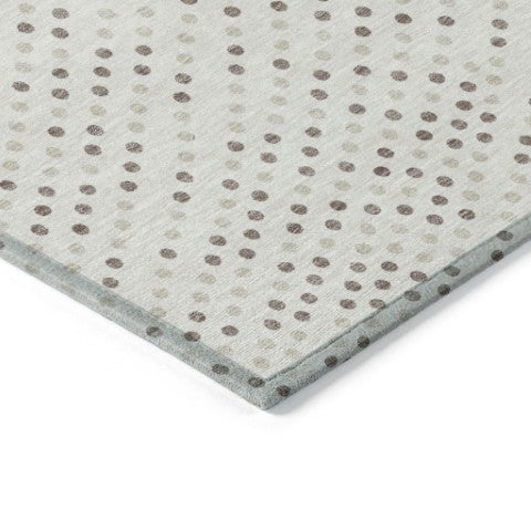 Homeroots 3' Stylish Brown Gold And Ivory Polka Dot Washable Area Rug For Indoor And Outdoor Spaces 3' X 5' Polyester 599052