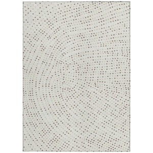Homeroots 3' Stylish Brown Gold And Ivory Polka Dot Washable Area Rug For Indoor And Outdoor Spaces 3' X 5' Polyester 599052
