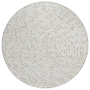 HomeRoots 5' Stylish Ivory and Brown Polka Dot Indoor Outdoor Area Rug - Durable, Washable, Versatile Design 8' Round 599054