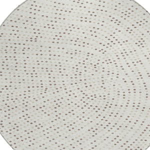 Homeroots 3' Stylish Brown Gold And Ivory Polka Dot Washable Area Rug For Indoor And Outdoor Spaces 8' Round Polyester 599054