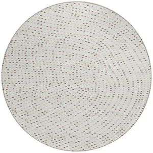 Homeroots 3' Stylish Brown Gold And Ivory Polka Dot Washable Area Rug For Indoor And Outdoor Spaces 8' Round Polyester 599054