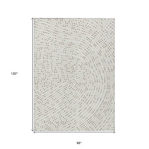 Homeroots 3' Stylish Brown Gold And Ivory Polka Dot Washable Area Rug For Indoor And Outdoor Spaces 8' X 10' Polyester 599055