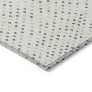 Homeroots 3' Stylish Brown Gold And Ivory Polka Dot Washable Area Rug For Indoor And Outdoor Spaces 8' X 10' Polyester 599055
