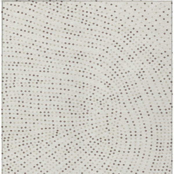 Homeroots 3' Stylish Brown Gold And Ivory Polka Dot Washable Area Rug For Indoor And Outdoor Spaces 9' X 12' Polyester 599056