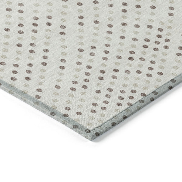 Homeroots 3' Stylish Brown Gold And Ivory Polka Dot Washable Area Rug For Indoor And Outdoor Spaces 9' X 12' Polyester 599056