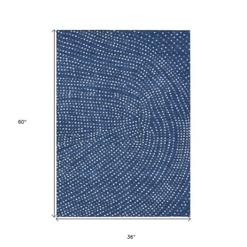 Homeroots 3' Stylish Brown Gold And Ivory Polka Dot Washable Area Rug For Indoor And Outdoor Spaces 3' X 5' Polyester 599058