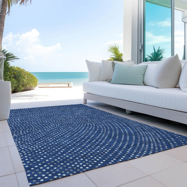 Homeroots 3' Stylish Brown Gold And Ivory Polka Dot Washable Area Rug For Indoor And Outdoor Spaces 5' X 8' Polyester 599059