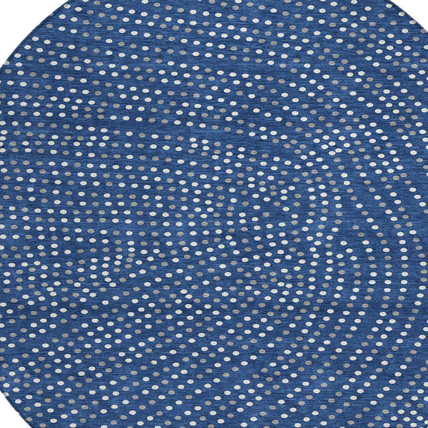 Homeroots 3' Stylish Brown Gold And Ivory Polka Dot Washable Area Rug For Indoor And Outdoor Spaces 8' Round Polyester 599060