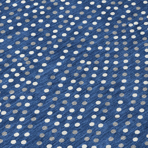 Homeroots 3' Stylish Brown Gold And Ivory Polka Dot Washable Area Rug For Indoor And Outdoor Spaces 8' Round Polyester 599060