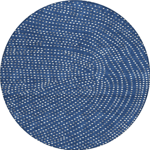 Homeroots 3' Stylish Brown Gold And Ivory Polka Dot Washable Area Rug For Indoor And Outdoor Spaces 8' Round Polyester 599060