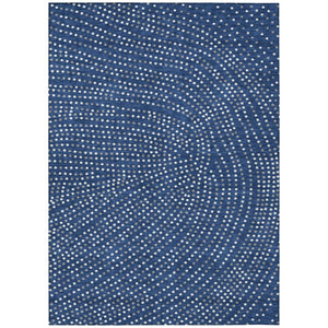 HomeRoots 5' Polka Dot Washable Area Rug in Navy, Gray & Ivory – Perfect for Indoor and Outdoor Spaces! 8' X 10' 599061