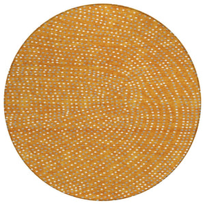 HomeRoots 5' Bright Orange, Gray & Ivory Polka Dot Indoor/Outdoor Area Rug - Durable & Washable Design 8' Round 599066