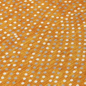 Homeroots 3' Stylish Brown Gold And Ivory Polka Dot Washable Area Rug For Indoor And Outdoor Spaces 8' Round Polyester 599066